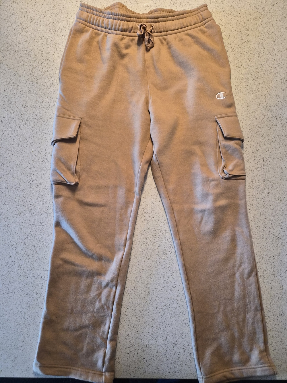 Champion Tan Cargo Sweatpants with Drawstring Waist
